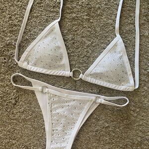 White Sequin Bikini Set
